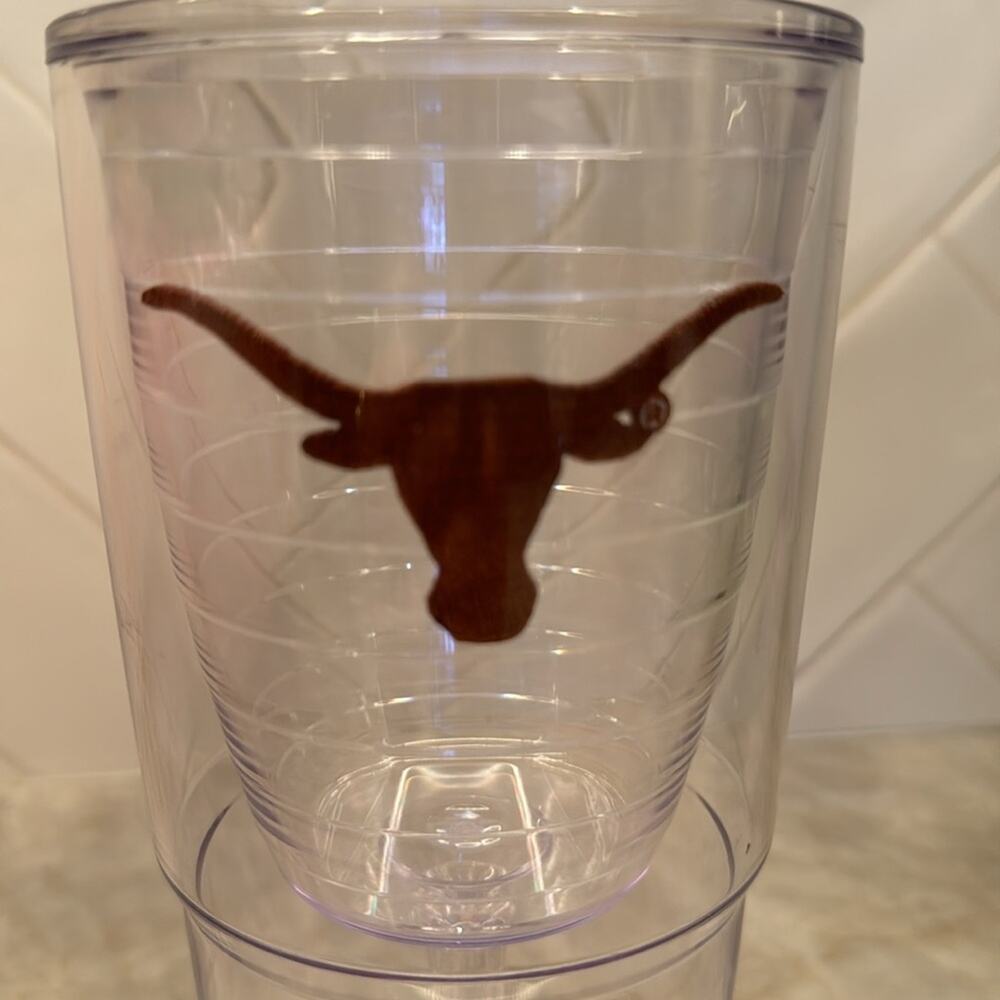 TERVIS Tumbler 16 oz Clear Encased Wine Glass Goblet Cup UT Texas Longhorn - Picture 2 of 4